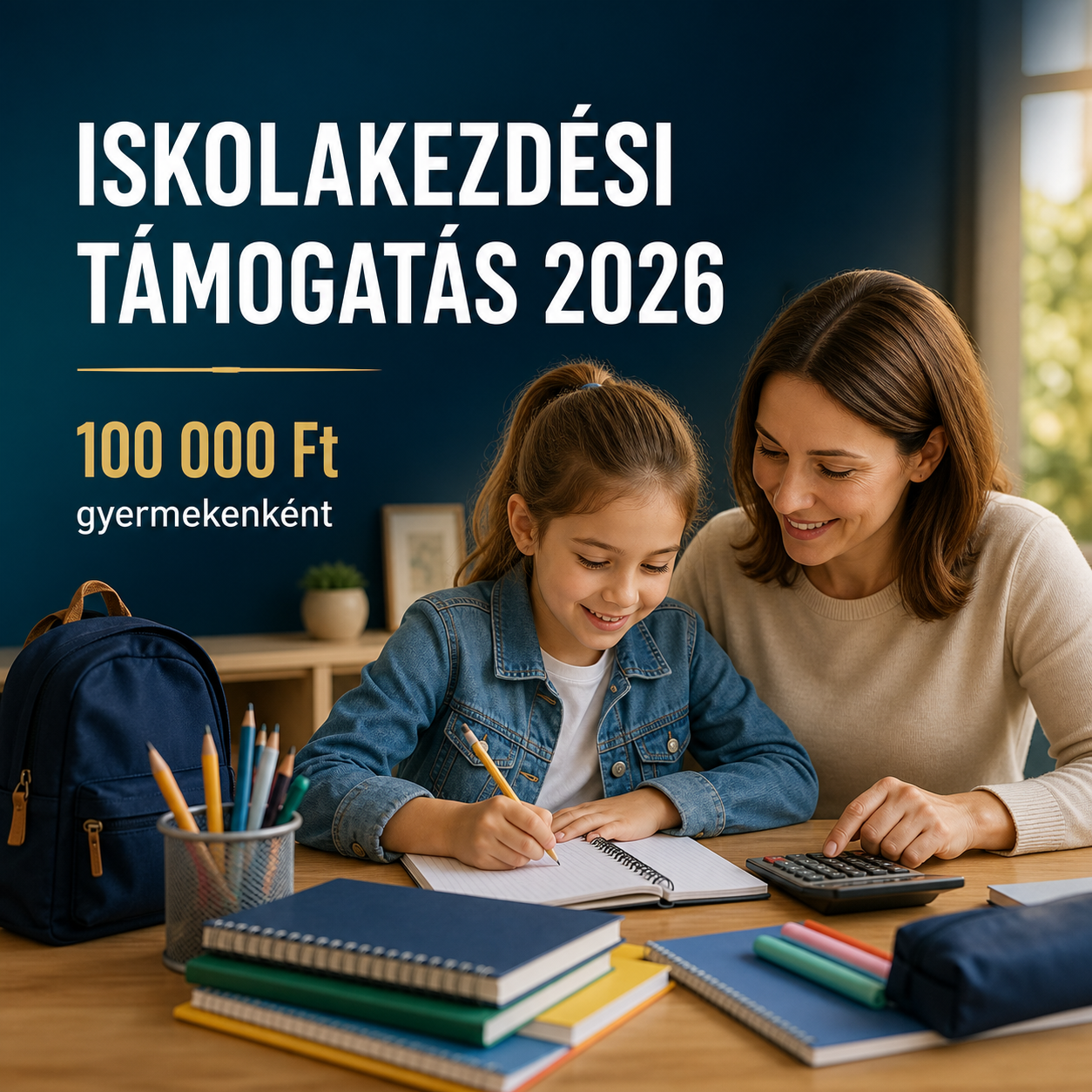 Iskolakezdési támogatás 2026 – 100 000 Ft gyermekenként